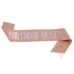 Birthday Queen Sash for Girl Women 20th 30th 40th 50th 60th Happy Birthday Party Decoration Supplies Glitter Satin Birthday Sash