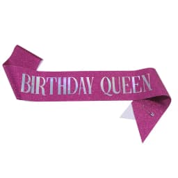 Birthday Queen Sash for Girl Women 20th 30th 40th 50th 60th Happy Birthday Party Decoration Supplies Glitter Satin Birthday Sash