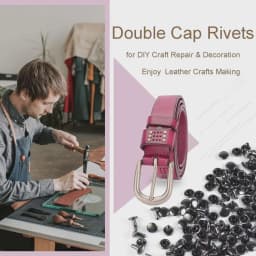 Metal Double Cap Rivets Studs Round Rivet for DIY Leather Craft Bag Belt Clothing Garment Shoes Pet Collar Fixing Tools