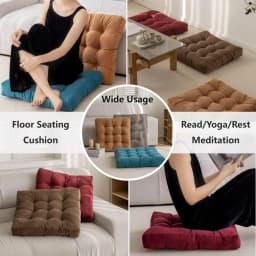 Floor Pillow Square Floor Seating Pillow Cushion Meditation Yoga Seat Kneeling Pillows Thick Tufted Cushions Mat Pad Balcony