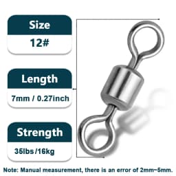 9KM Stainless Steel Swivels 25~100Pcs Barrel Swivels Fishing Rolling Swivel Lure Line Connector High Strength Fishing Tackle
