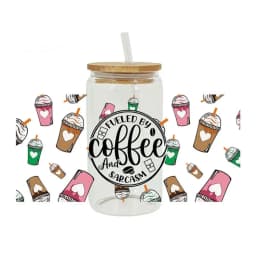 Coffee Printed 3D UV DTF Transfer Stickers High-temperature Resistant Waterproof Transfer Cup Stickers Rub on DIY Decals