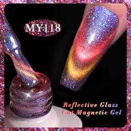 BORN PRETTY Sparkling Glass Bead Cat Magnetic Gel Nail Polish Flash White Spar Red Color Semi Permanent Soak Off UV Gel Varnish