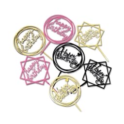 10Pcs/set Multi Style Acrylic Happy Birthday Cake Topper Dessert Decoration