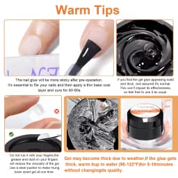 TWOING 8g Multifunctional Solid Nail Tips Gel - Non-Stick Hand Nail Gel Rhinestone Gel For DIY Manicure At Home Long Lasting