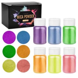 6 Pcs-Set Epoxy Resin Dye Mica Powder Powdered Pigments Set Resin Mica Pearlescent Resin Pearl Box-Packed Micas Colorants Resin