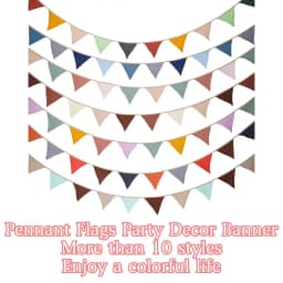 2.6M Nursery Fabric Bunting 10 Triangle Pennant Flags Party Decor Banner Home Baby Shower Carnival Garland