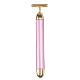 T-Shape Facial Massager Vibrating Beauty Bar 24K Electric Face Slimming Rod Golden Stick Tightening Skin Electric Massage Roller