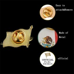 Mexico National Waving Flag Lapel Pin Brooche Pin Badges Brooch for Clothes Bags Decoration