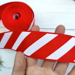 Diagonal Striped Thread Ribbon, 10 Yards Carnival Gift Box Packaging Ribbon for Holiday Scene Christmas Decoration
