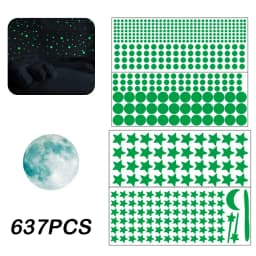 637pcs Glow In The Dark Stars Stickers Luminous Moon Wall Decals Fluorescent Star Ceiling Sticker For Bedroom Nursery Wall Decor