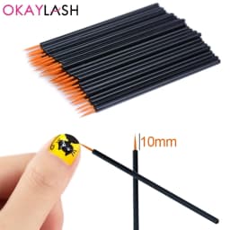 OKAYLASH 50pcs/lot Reusable Gel Liner Nail Art Brushes Painting Pen Disposable Eyeliner Beauty Eyeline Makup Tools