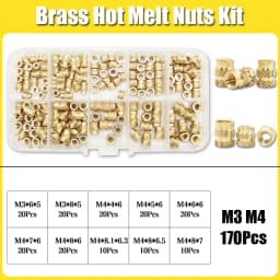 Hot Melt Brass Heat Insert Nut Iron Tip M2 M2.5 M3 M4 M5 M6 Embedded Heating Knurled Brass Inserts Nuts 3D Printer Case Notebook
