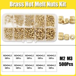 Hot Melt Brass Heat Insert Nut Iron Tip M2 M2.5 M3 M4 M5 M6 Embedded Heating Knurled Brass Inserts Nuts 3D Printer Case Notebook