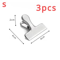3PCS Stainless Steel Bag Clipsf For Food Heavy Duty Metal Silver Food Clips Office Paper Clamps Air Tight Seal Snack Clips