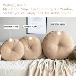 Floor Seat Pillow Solid Color Suitable for Meditation Yoga Round Seat Pads Mat Pouf Sofa Chair Bed Car Seat Pillows Cushions