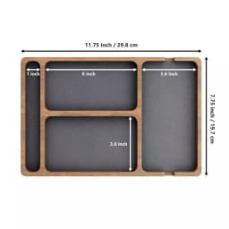 ooden Office Desktop Storage Box Solid Wood Partition Storage Box Mobile Phone Headphone Debris Storage Box Wooden Storage Tray