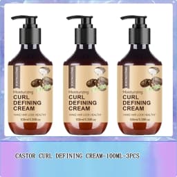 Castor Oil Curl Activator Cream - Defined Coily/Wavy Hair, Humidity Resistance, Non-Greasy Formula, Safe for Color-Treated Hair