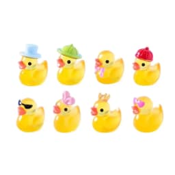 100/50PCS Mini Yellow Luminous Duck Ornament Miniature Figures Tiny Duck Micro Fairy Garden Landscape Fairy Garden Home Decor