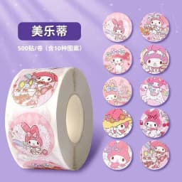 500 PCS Sanrio Cartoon Sticker Hello Kitty Anime Kuromi Melody Children's Diary Bonus Gift Diary Booklet Gift for Kid Toy