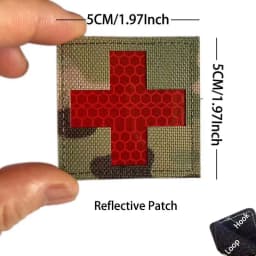 IR Reflective Emergency Rescue Life Star Medic Cross MED First Aid Morale Badge Tactical Patch Hook & Loop For Backpack Applique