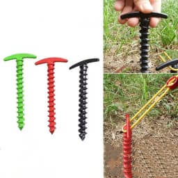 10 Pcs/Pack Outdoor Camping Tent Pegs Ground Nails Screw Anchor Stakes Pegs Hiking Tent Stakes Pins Tent Accessories