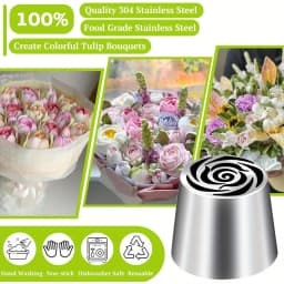 Extra Large Russian Piping Tip Stainless Steel Flower Piping Tips Rose Floral Icing Nozzles for Cake Decorating Frosting