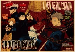 Vintage Anime Jujutsu Kaisen Gojo Satoru Kraft Paper Poster Wall Art for Study Living Room Decor Unique Home Decoration Pictur