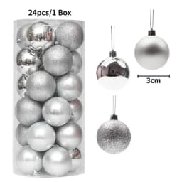 24Pcs 3cm Christmas Balls Christmas Tree Decoration Xmas Hanging Tree Pendants Home Party Christmas Tree Decor New Year Gifts