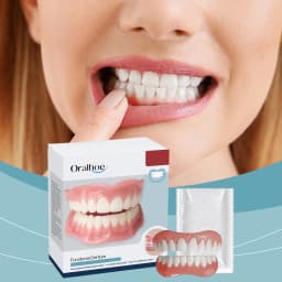 Upper and Lower Dentures False Teeth Full Set Improve Missing Broken Dark Tooth Improvement Temporary Dental Restoration Kit