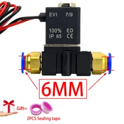 12V 24V 220V Pneumatic Electric Solenoid Valve 2 Position 2 Port Normally Closed Air Magnetic Valve 6mm 8mm Hose Barb Connection