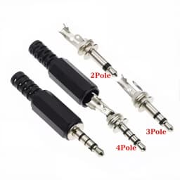 5Pcs 3.5mm Mono Stereo Plug For Microphone Headphone Connector, 2-Pole/3-Pole/4-Pole Audio Adapter