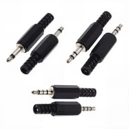 5Pcs 3.5mm Mono Stereo Plug For Microphone Headphone Connector, 2-Pole/3-Pole/4-Pole Audio Adapter