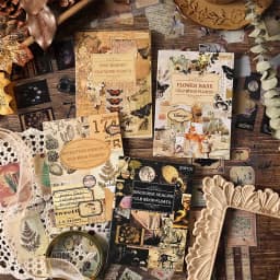 20 Sheets Vintage Scrapbooking Stickers Books PET Materials Creative DIY Journal Collage Material Journaling Supplies Stickers