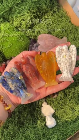 1PC Natural Crystal Guardian Angel Figurine Amethyst Rose Quartz Colorful Healing Stone Gem Craft Gift Home Decor Ornaments