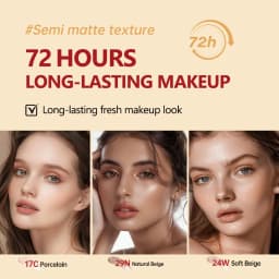 Cushion Refill Foundation Waterproof Semi-Matte Red Finish 72-Hour Wear Long-Lasting Buildable Coverage Sun Protection Makeup