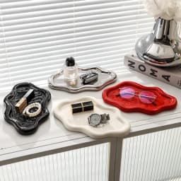 Instagram Influencer Photo Props Ceramic Jewelry Storage Tray Display Tray Storage Tray Light Luxury Ceramic Jewelry Large Size