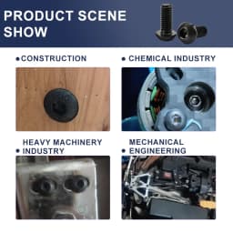 M2 M2.5 M3 M4 M5 M6 M8 M10 M12 Round Button Head Allen Cap Screw Bolt Black Grade 10.9 Carbon Steel Hexagon Screw 1Pcs-150Pcs