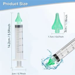 Ear Wax Removal Rinse Syringe Tool Kit with Ear Syringe Replacement Tip Nozzle, Ear Wax Remover Ear Cleaning Kit, Ear Cleaner Wa