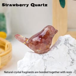 1PC Natural Crystal Bird Statue Reiki Stone Figurine Fengshui Sculpture for Pet Memorial Ornament Home Garden
