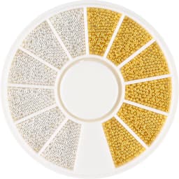 12 Grids Gold Mixed Size Stainless Steel Metal Bead Nail Art Decoration 3D Mini Small Caviar Ball Silver Charm Pearl Manicure &*