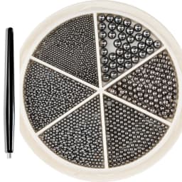12 Grids Gold Mixed Size Stainless Steel Metal Bead Nail Art Decoration 3D Mini Small Caviar Ball Silver Charm Pearl Manicure &*