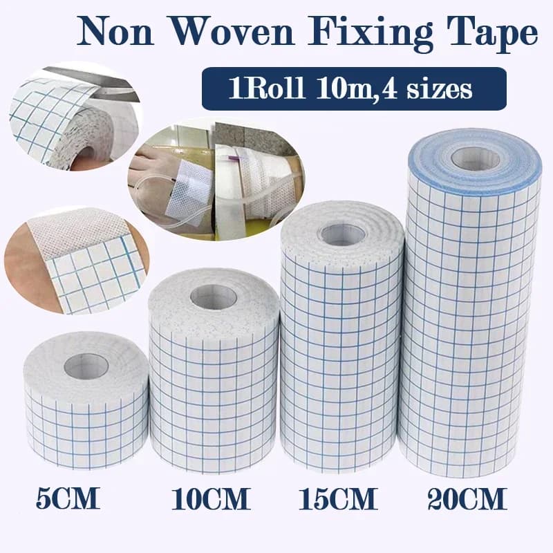 10M Non-woven Roll Tape Plaster Patch Adhesive Dressing Medical Fixed Bandage Breathable Sticky Wound Dressing Medical Non-woven
