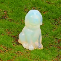 Black Obsidian Dog Figurine, Natural Stone, Hand Carved Jade Mini Puppy, Crystal Craft, Chakra, Home Decor, 1.5"
