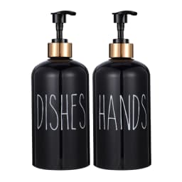 Boston Dish and Hands Soap Dispenser for Kitchen Sink Refillable Detergent Hand Sanitizer Container Farmhouse Home Organizer