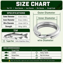 9KM 30Pcs Split Rings Fishing Stainless Steel Lure Rings Saltwater Terminal Tackles Connectors