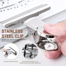 6Pcs Bulldog Clips Chip Clips Food Clip Multi-functional Metal Hinge Clamp Binder Paper Clips for Food Bag Kitchen Home Office