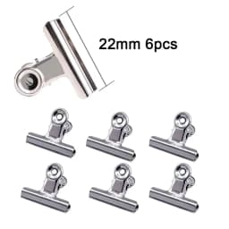 6Pcs Bulldog Clips Chip Clips Food Clip Multi-functional Metal Hinge Clamp Binder Paper Clips for Food Bag Kitchen Home Office