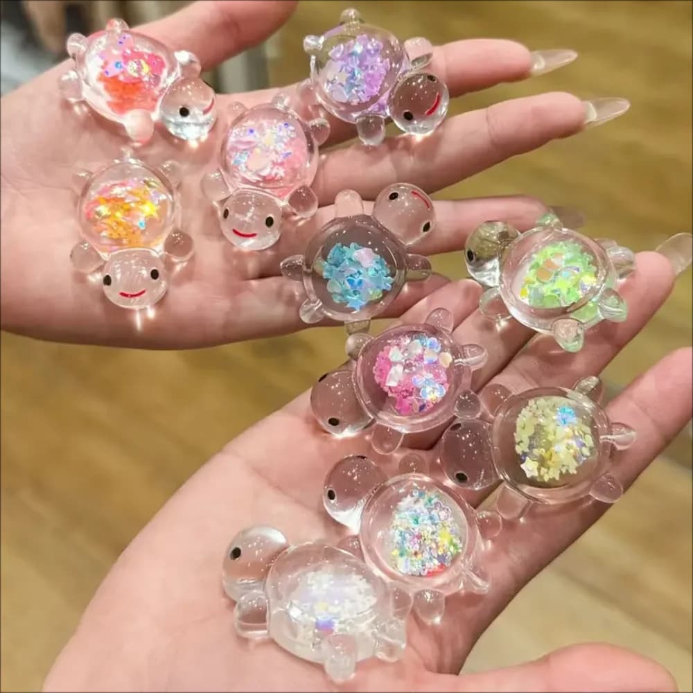 Luminous Mini Sea Turtle Statues Random Selection Ocean Animal Themed Party Decor, Garden Micro Landscape DIY Bead Crafts
