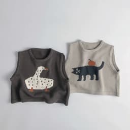 New Children Sleeveless Sweater Cartoon Animals Toddler Kids Cotton Vest Coat Boys Knit Waistcoat Girls Clothes Casual Outerwear